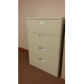4-Drawer Locking Lateral Beige Filing Cabinet